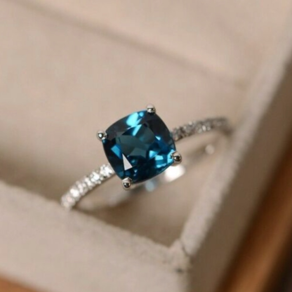 NEW 925 Silver Peacock Blue Topaz Ring. other sellers have this listing for $97